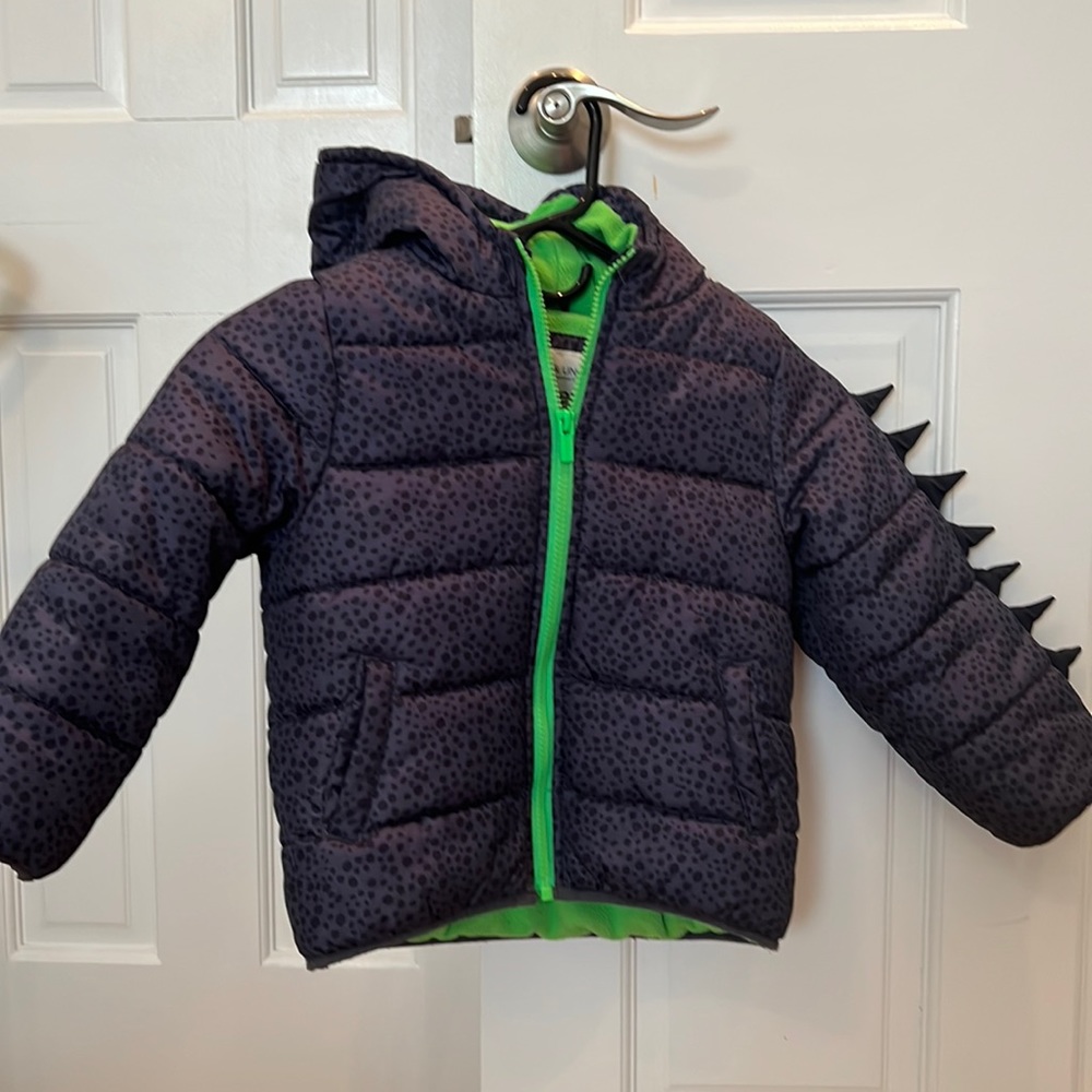 Carter’s Boys 4T Green Printed Dinosaur Puffer Winter Coat